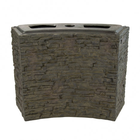 Curved Stacked Slate Wall