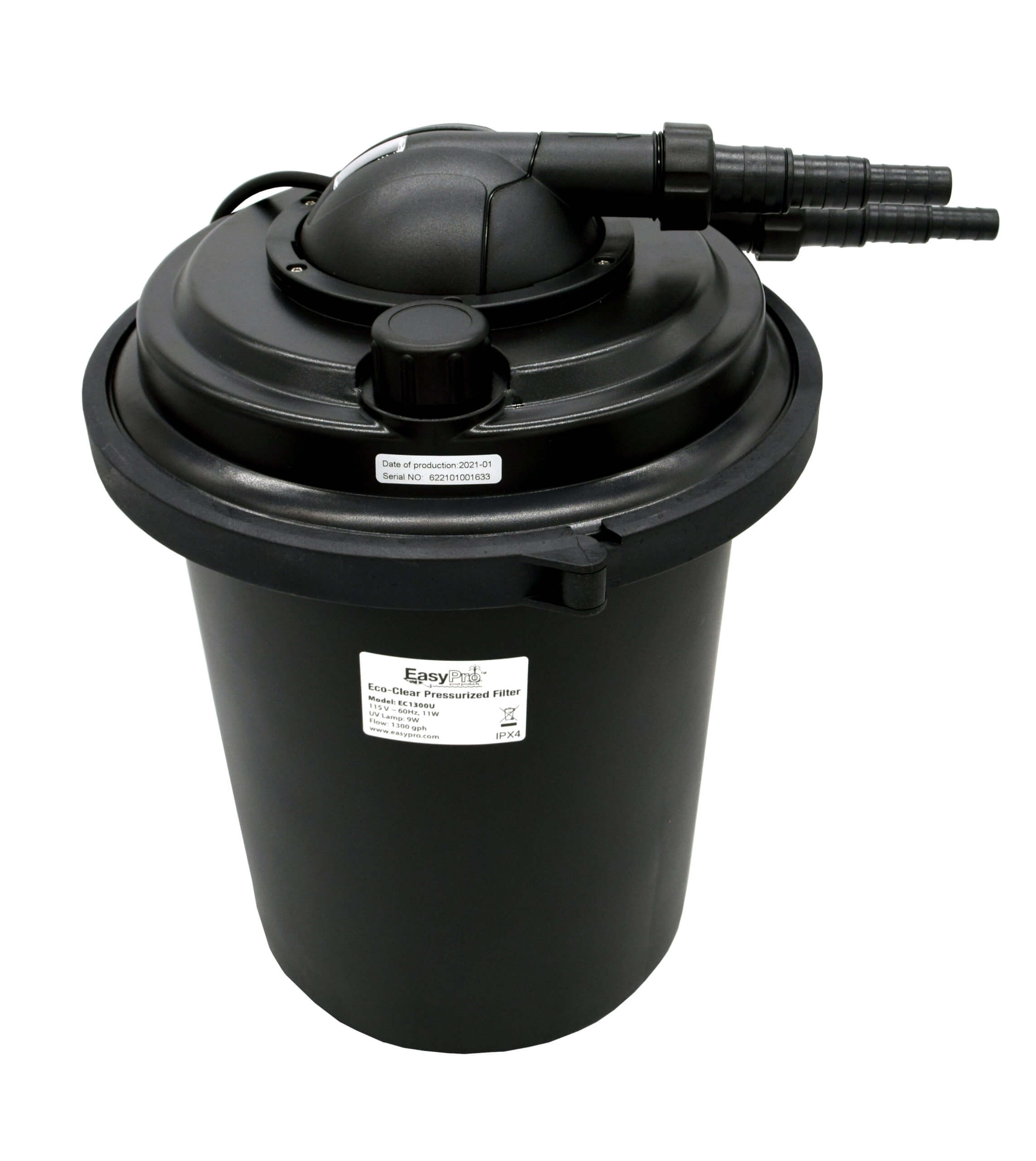 EasyPro Eco-Clear Pressurized Filter 1300 gph with 9 watt UV