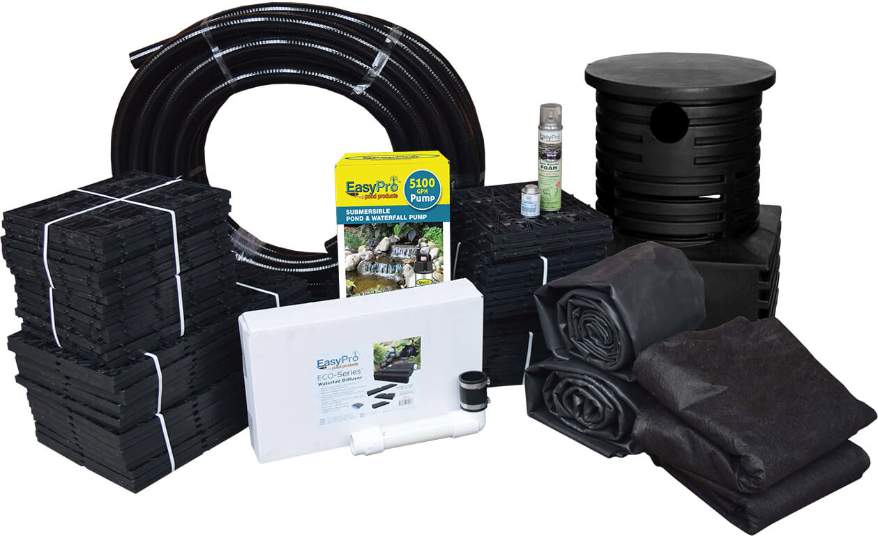 EasyPro Just-A-Falls Kit – 24′ Long x 2′ Wide w/ Res-Cubes & UWD Spillways