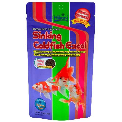 Hikari Excel Goldfish Food - Sinking, Baby Pellets, 3.88 Ounces