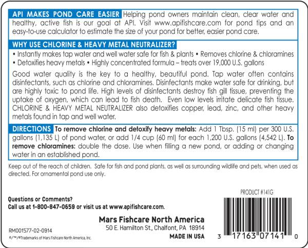 API Pond Chlorine & Heavy Metal Neutralizer, 32 Ounces