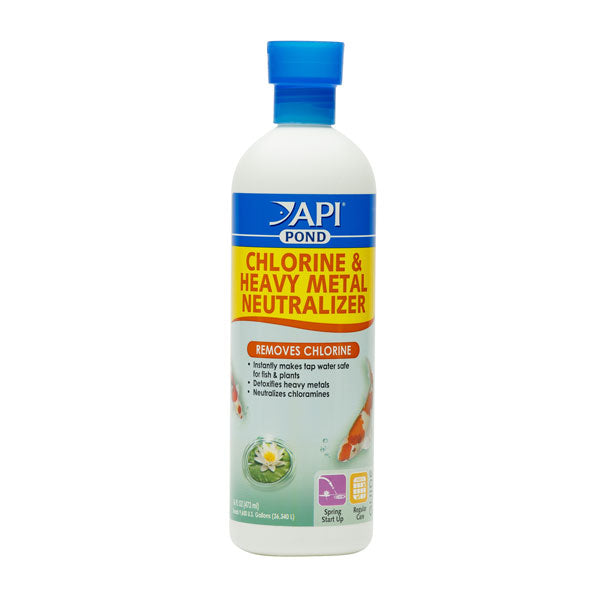 API Pond Chlorine and Heavy Metal Neutralizer, 16 Ounces