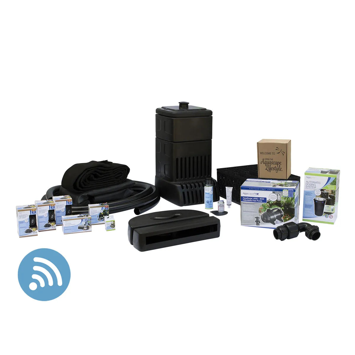 Large Pondless Waterfall Kit 26' Stream With Aquasurge 4000-8000 Pond Pump