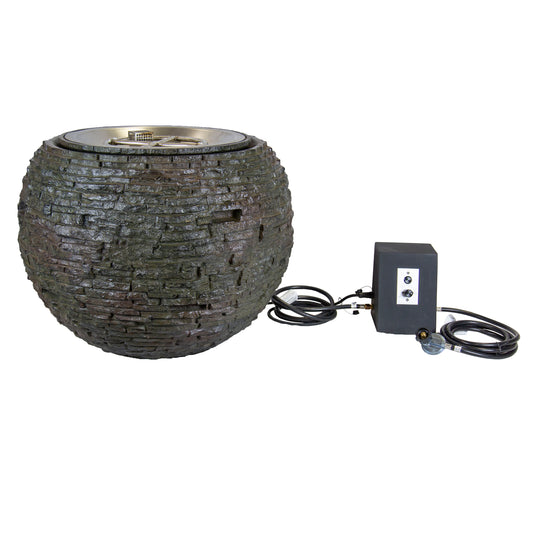 Fire And Water Stacked Slate Sphere - Medium