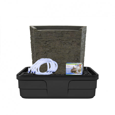 Stacked Slate Spillway Wall 32" Landscape Fountain Kit