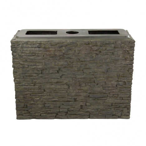 Straight Stacked Slate Wall Base
