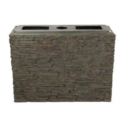 Straight Stacked Slate Wall Base