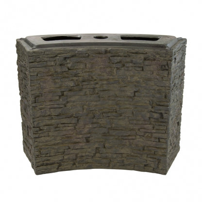 Curved Stacked Slate Wall