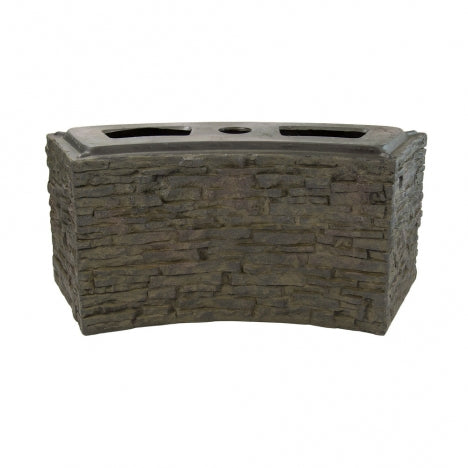 Curved Stacked Slate Wall