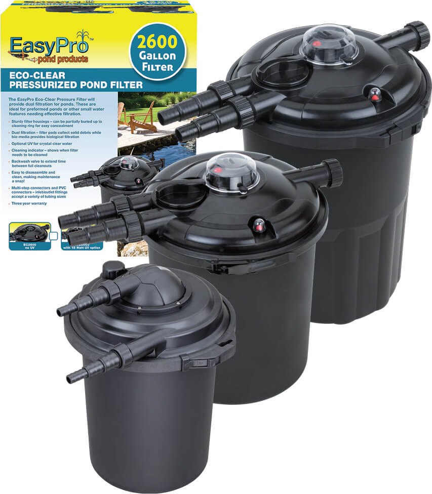 EasyPro Eco-Clear Pressurized Filter 1300 gph - No UV