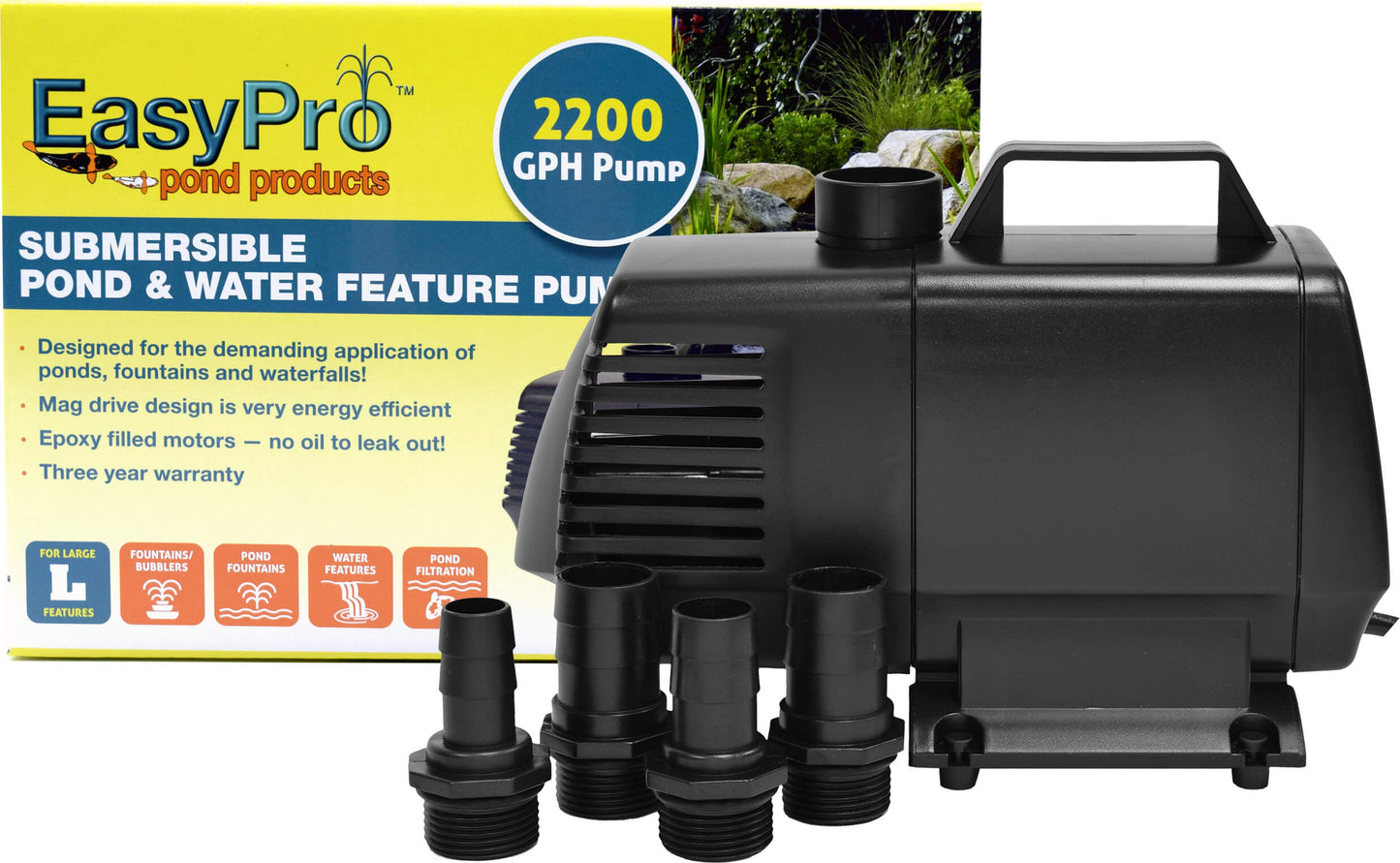 EasyPro Submersible Magnetic Drive Pump 2200 GPH